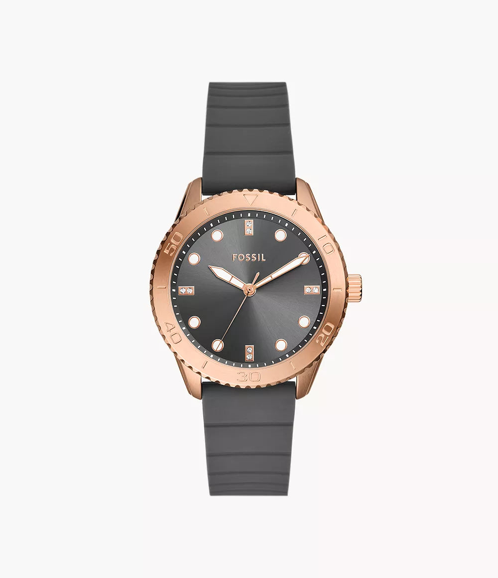 Dayle Three-Hand Gray Silicone Watch BQ3950