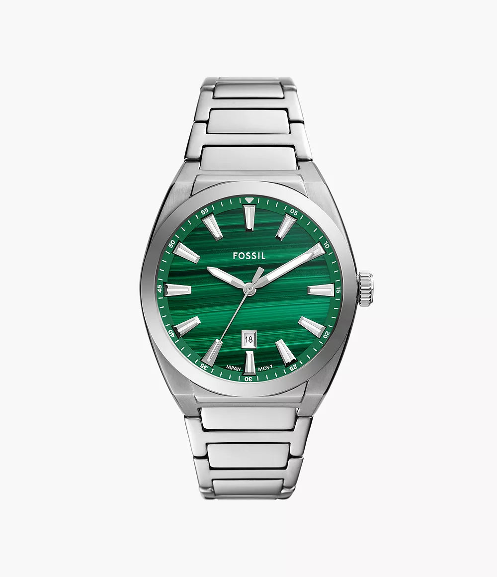 Everett Three-Hand Date Stainless Steel Watch FS6056