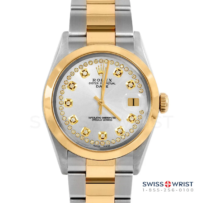 Rolex Date 34mm | 1500-TT-SLV-STRD-SMT-OYS