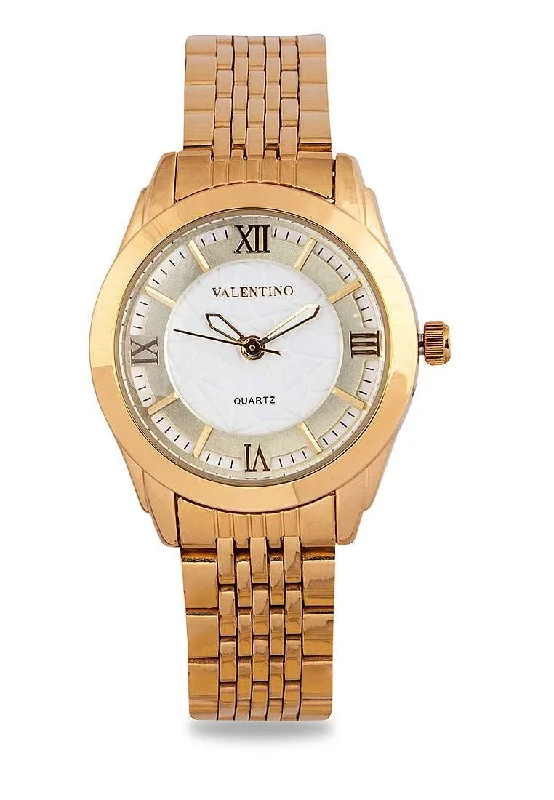 Valentino 20122320-GOLD WHT DIAL Gold Watch for Women
